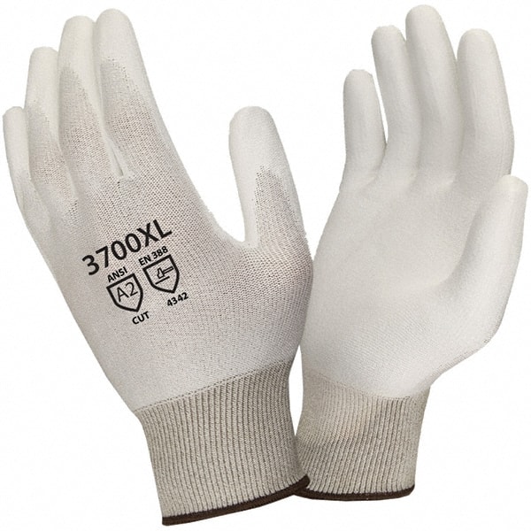 Cut, Puncture & Abrasive-Resistant Gloves: Size L, ANSI Cut A2, ANSI Puncture 2, Polyurethane, Polyethylene MPN:3700L