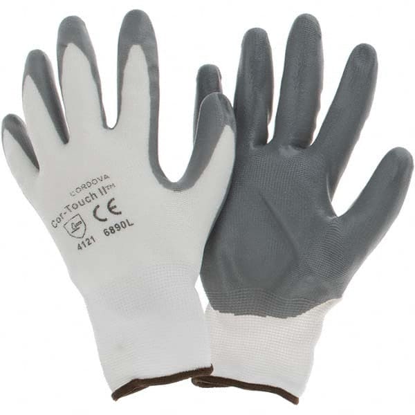 Cut, Puncture & Abrasive-Resistant Gloves: Size L, ANSI Cut A1, ANSI Puncture 1, Acrylonitrile Butadiene Nitrile, Nylon MPN:6890L