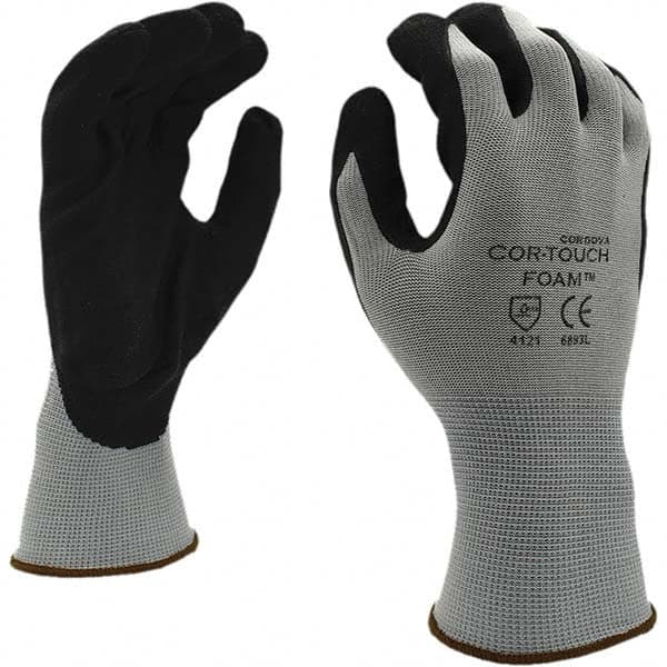 General Purpose Work Gloves: Small, Foam Nitrile Coated, Nylon MPN:6893S