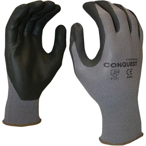 General Purpose Work Gloves: Large, Nitrile Coated, Polyurethane Blend MPN:6905L