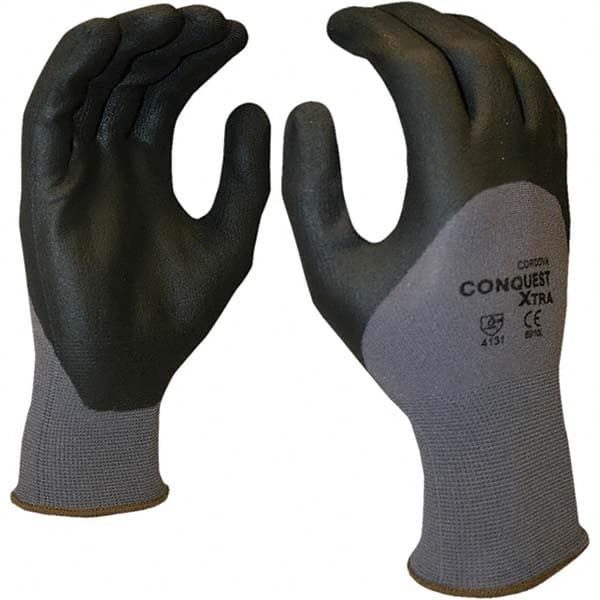 General Purpose Work Gloves: Large, Nitrile Coated, Polyurethane Blend MPN:6910L