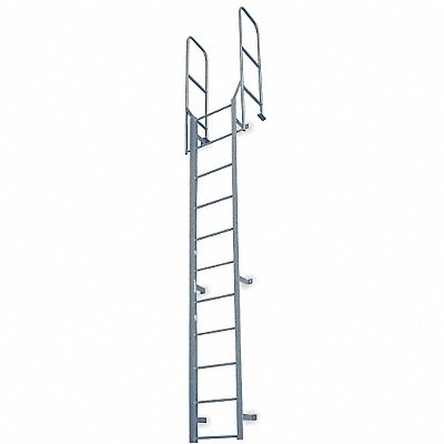 Fixed Ladder WlkThru 12 ft 8 In H Steel MPN:F10W C1