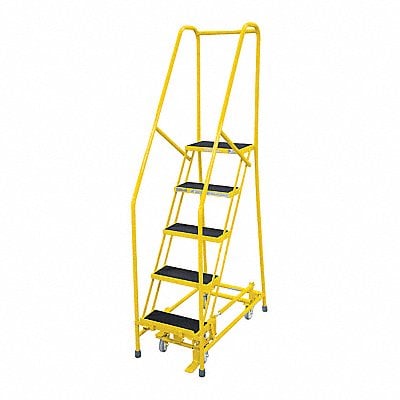 Rolling Ladder Steel 80In. H. Yellow MPN:1005R1820A2E10B4C2P6