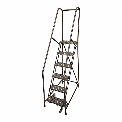 Rolling Ladder Steel 90In. H. Gray MPN:1006R1824A2E10B4AC1P6