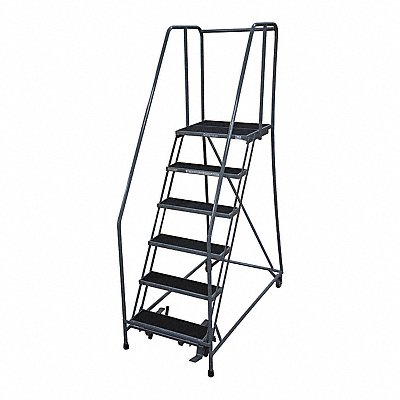 Rolling Ladder Steel 90In. H. Gray MPN:1006R1824A2E10B4D3C1P6