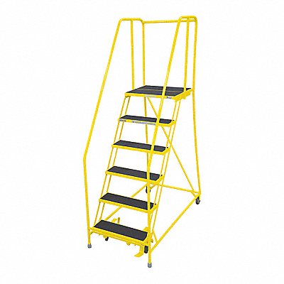 Rolling Ladder Steel 90In. H. Yellow MPN:1006R2630A2E10B4C2P6