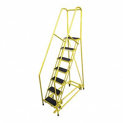 Rolling Ladder Steel 100In. H. Yellow MPN:1007R1824A2E10B4C2P6