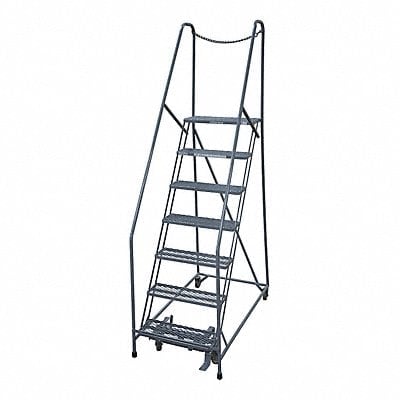 Rolling Ladder Steel 100In. H. Gray MPN:1007R1824A2E10B4D3C1P6