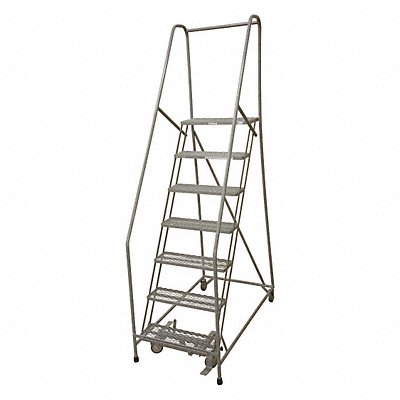 Rolling Ladder 100 in H 7 Steps Rubber MPN:1007R2630A2E30B4C1P6