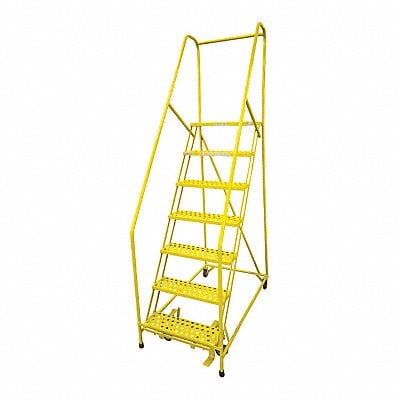 Rolling Ladder Steel 100In. H. Yellow MPN:1007R2630A6E10B4C2P6