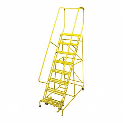 Rolling Ladder Steel 61In. H. Yellow MPN:1008R2632A1E10B4C2P6