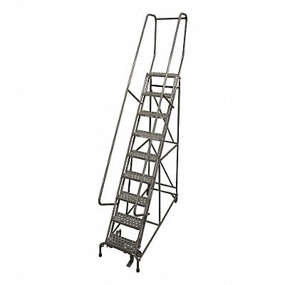 Rolling Ladder Steel 120In. H. Gray MPN:1009R1824A2E10B4AC1P6