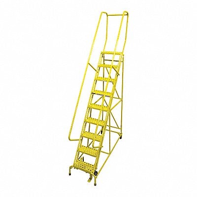 Rolling Ladder Steel 120In. H. Yellow MPN:1009R1824A2E10B4C2P6