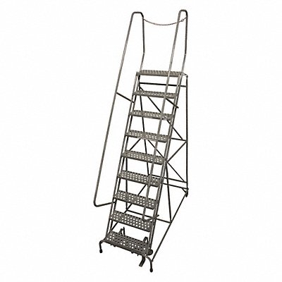 Rolling Ladder Steel 120In. H. Gray MPN:1009R2632A6E10B4D3C1P6