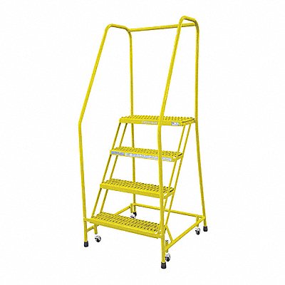 Rolling Ladder Steel 70In. H. Yellow MPN:1504R2630A1E10B3C2P6