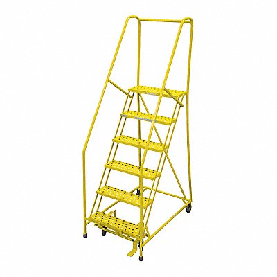 Rolling Ladder Steel 90In. H. Yellow MPN:1506R2630A6E10B4W4C2P6