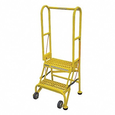 Rolling Ladder Steel 50In. H. Yellow MPN:SAS2A3E10C2P6