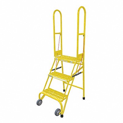 Rolling Ladder Steel 60In. H. Yellow MPN:SAS3A3E10C2P6