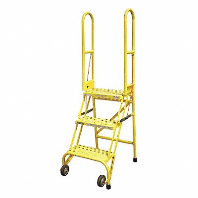 Rolling Ladder Steel 60In. H. Yellow MPN:SAS3A6E10C2P6