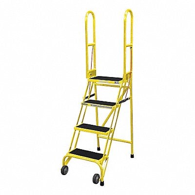 Rolling Ladder Steel 70In. H. Yellow MPN:SAS4A2E10C2P6