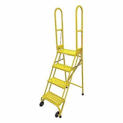 Rolling Ladder Steel 70In. H. Yellow MPN:SAS4A6E10C2P6