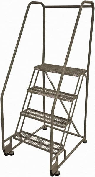 Steel Tilt & Roll Rolling Ladder: 4 Step MPN:D0920122-02