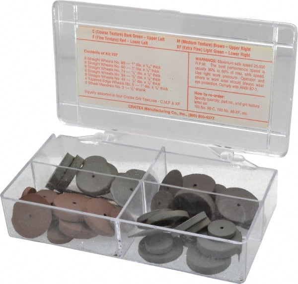 38 Piece Rubberized Small Abrasive Wheel Set MPN:707 KITS