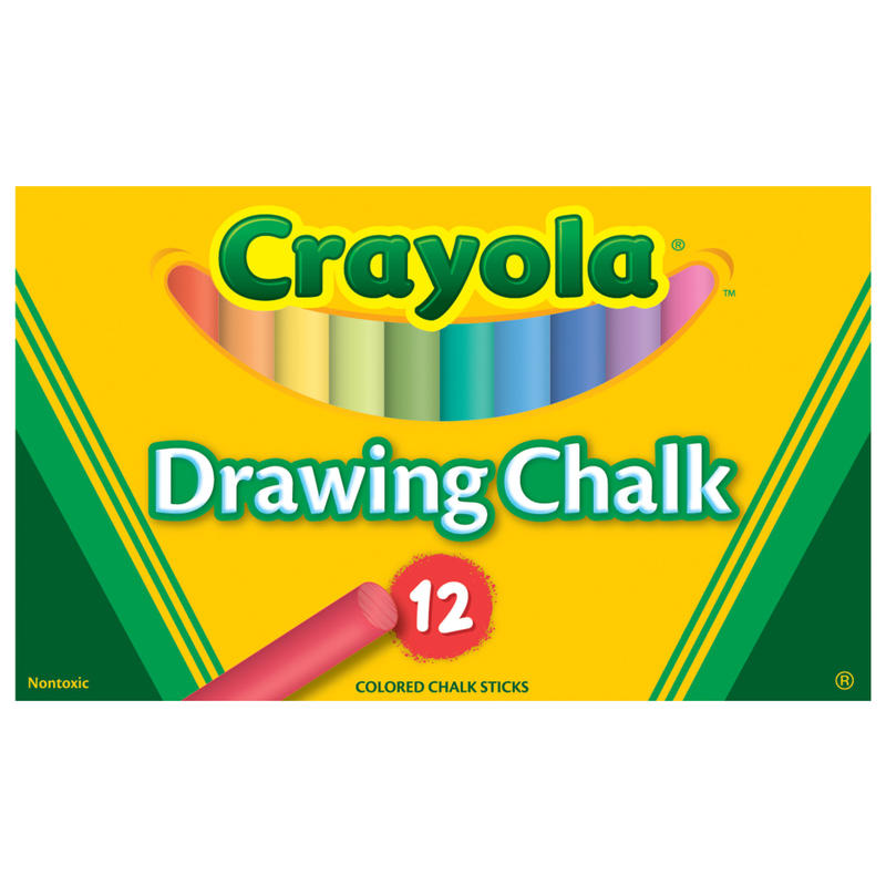 Crayola Drawing Chalk, Assorted Colors, Box Of 12 (Min Order Qty 13) MPN:51-0403