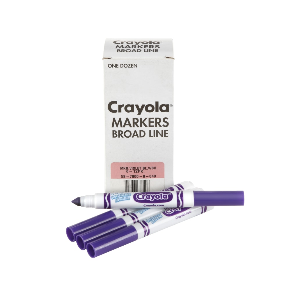 Crayola Washable Broad Line Markers, Violet, Pack Of 12 Markers (Min Order Qty 8) MPN:58-7800-040