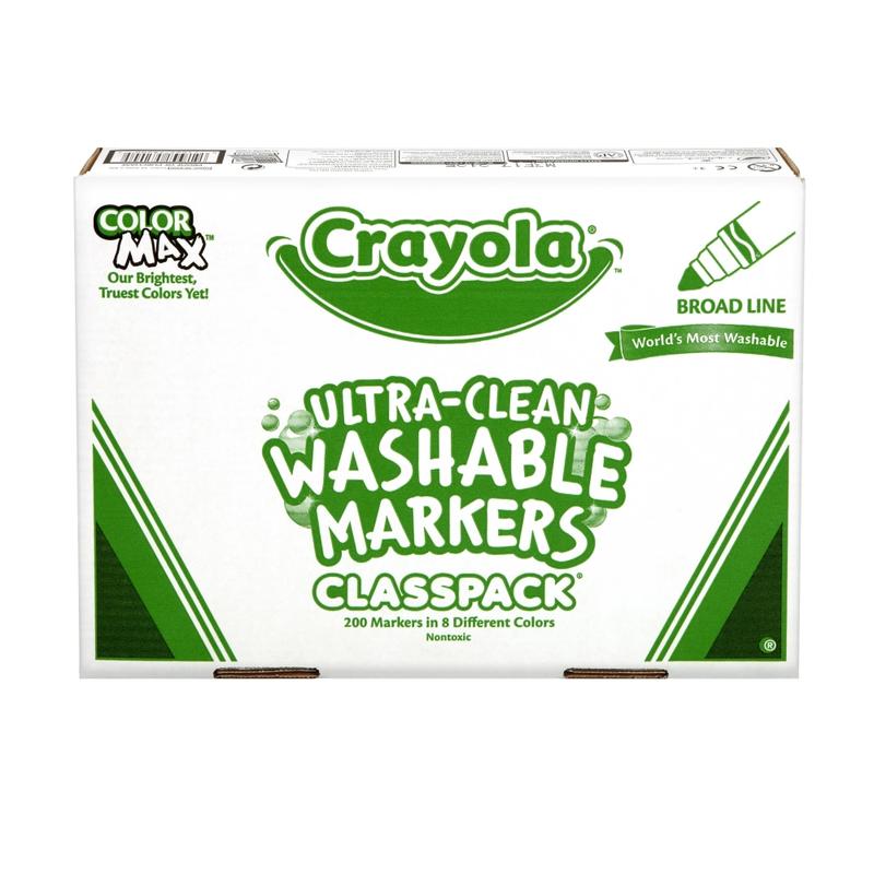 Crayola Washable Broad-Line Marker Classpack, Pack Of 200 MPN:58-8200