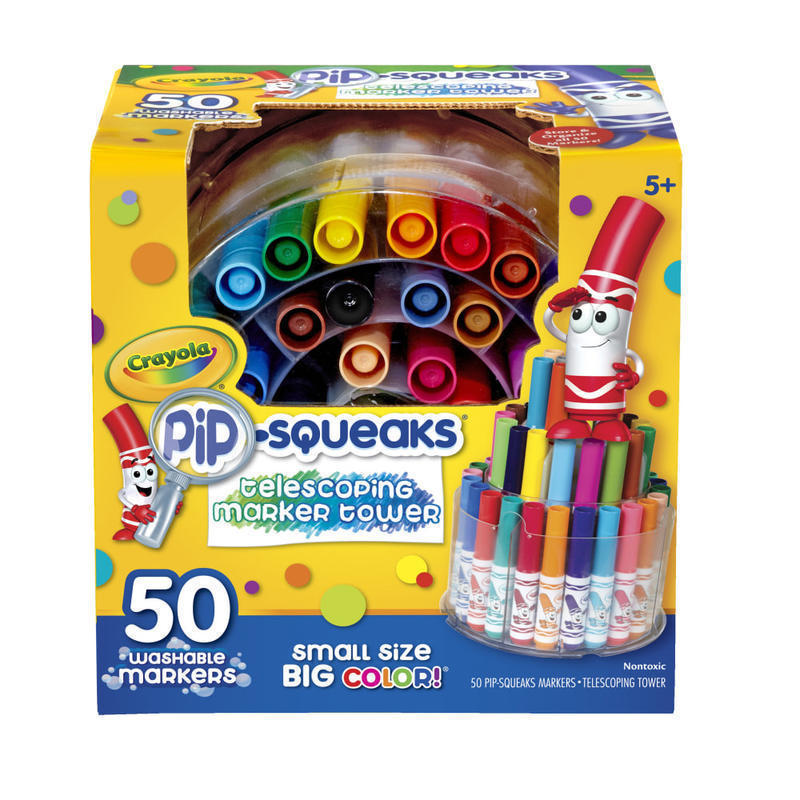 Crayola Pip-Squeaks Markers With Tower Storage Case, Assorted Colors, Pack Of 50 (Min Order Qty 4) MPN:58-8750