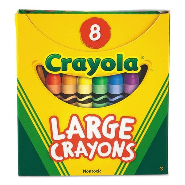 All Purpose Wax Crayon Marker: Black, Blue, Brown, Green, Orange, Red, Violet & Yellow, Wax-Based, Standard Point MPN:CYO520080