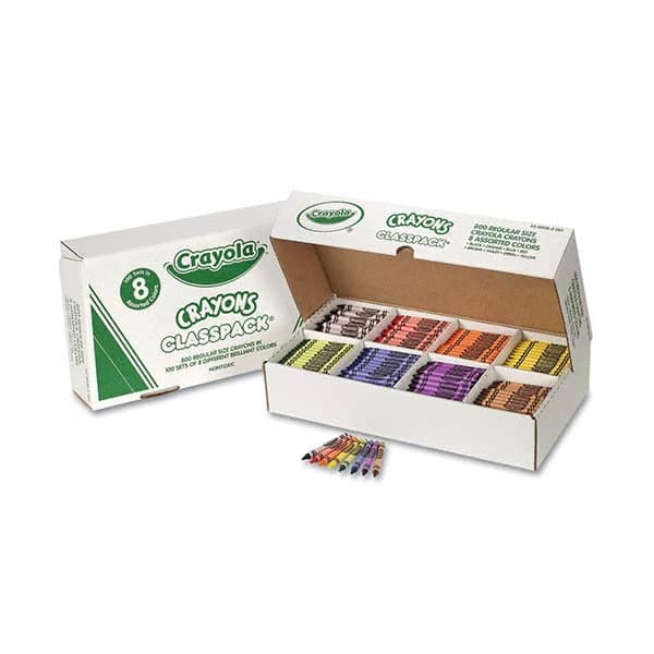 All Purpose Wax Crayon Marker: Black, Blue, Brown, Green, Orange, Red, Violet & Yellow, Wax-Based, Standard Point MPN:CYO528008