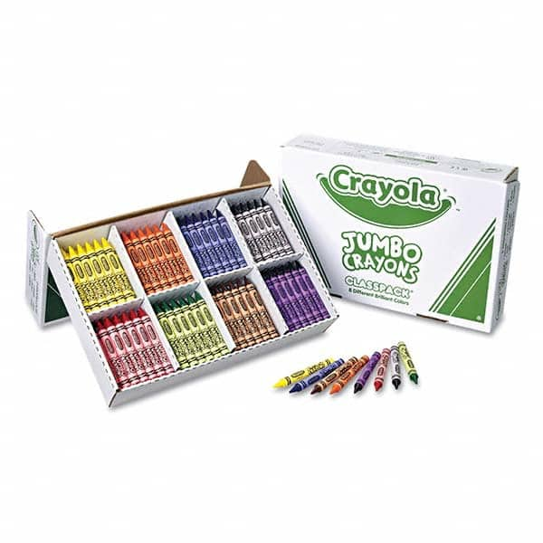 All Purpose Wax Crayon Marker: Black, Blue, Brown, Green, Orange, Red, Violet & Yellow, Wax-Based, Standard Point MPN:CYO528389