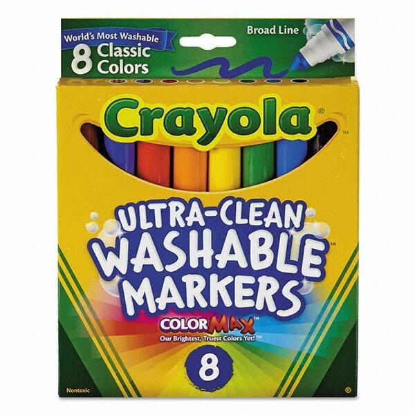 Washable Marker: Black, Blue, Brown, Green, Orange, Red, Violet & Yellow, Water-Based, Broad Point MPN:CYO587808