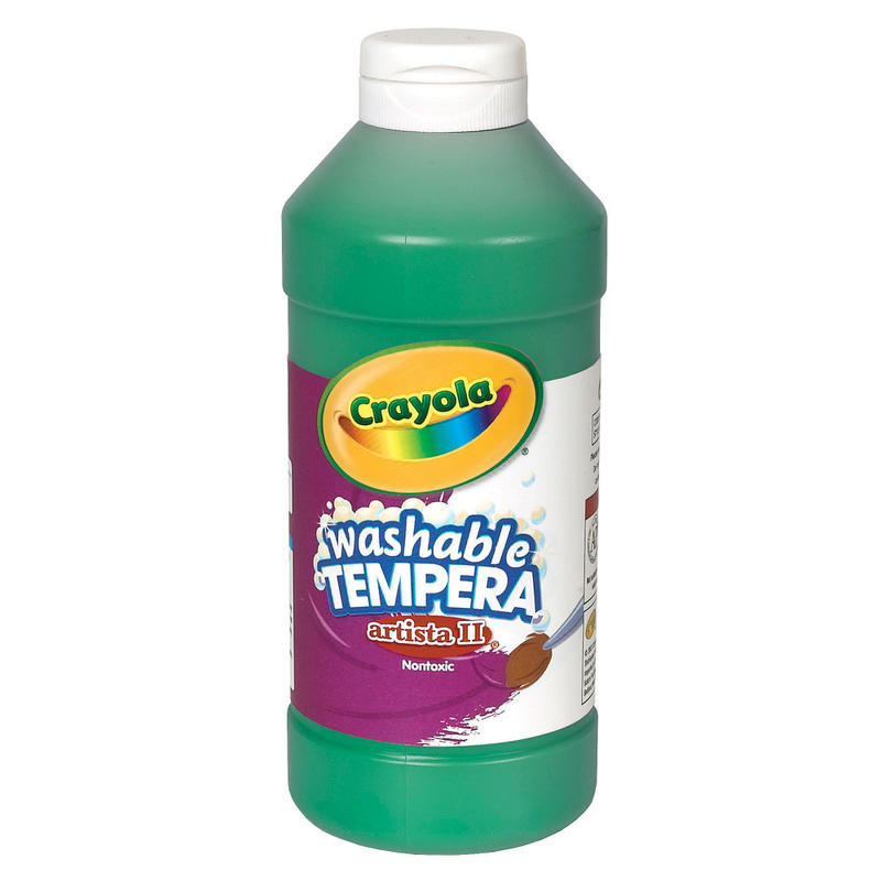 Crayola Artista II Tempera Paint, 16 Oz, Green (Min Order Qty 16) MPN:54-3115-044