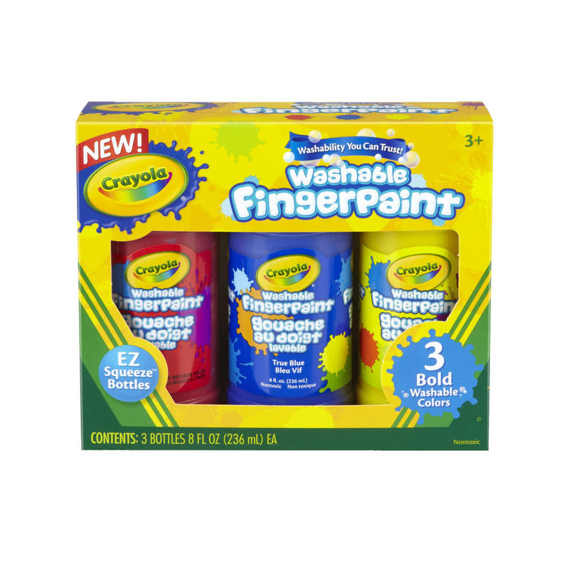 Crayola Washable Primary Color Finger Paint Set, 8 Oz, Assorted Colors, Pack Of 3 (Min Order Qty 10) MPN:551310