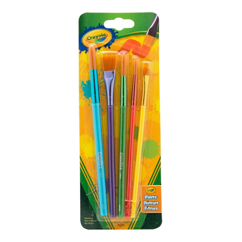 Crayola Arts & Crafts Synthetic Brushes, Assorted, Pack Of 5 (Min Order Qty 12) MPN:05-3506