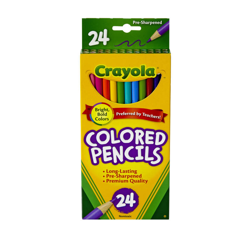 Crayola Color Pencils, Assorted Colors, Box Of 24 Color Pencils (Min Order Qty 13) MPN:68-4024