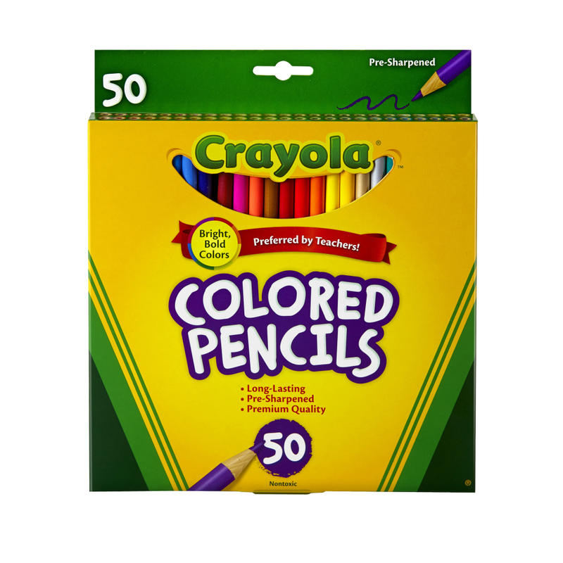 Crayola Color Pencils, Assorted Colors, Box Of 50 Color Pencils (Min Order Qty 6) MPN:68-4050