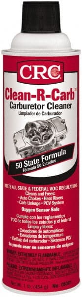 Carburetor Parts Cleaner: 16 oz, Aerosol Can MPN:1003801