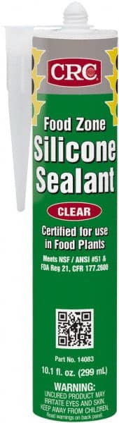 Food Grade Silicone Sealant: 10.1 oz Cartridge, Clear, Hydroxy-Terminated Polydimethylsiloxane & Silica MPN:1004813