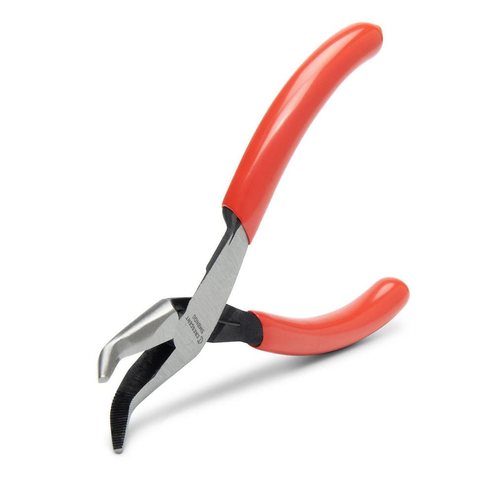 Bent Nose Pliers, Jaw Texture: Serrated , Jaw Length: 1.22in , Jaw Width: 0.09in , Jaw Bend: 1 , Handle Type: Dipped  MPN:5MBNDG