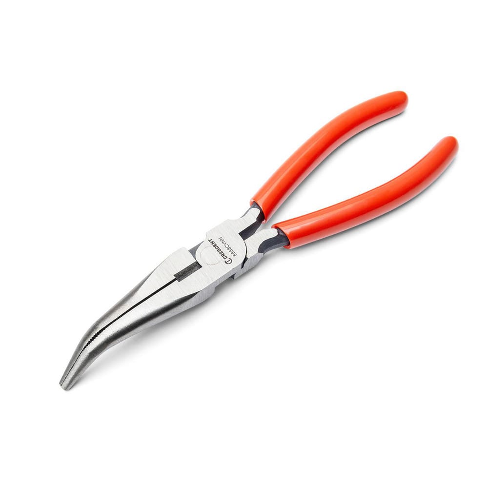 Bent Nose Pliers, Jaw Texture: Serrated , Jaw Length: 2.755in , Jaw Width: 0.787in , Jaw Bend: 1 , Handle Type: Dipped  MPN:8888CVNN