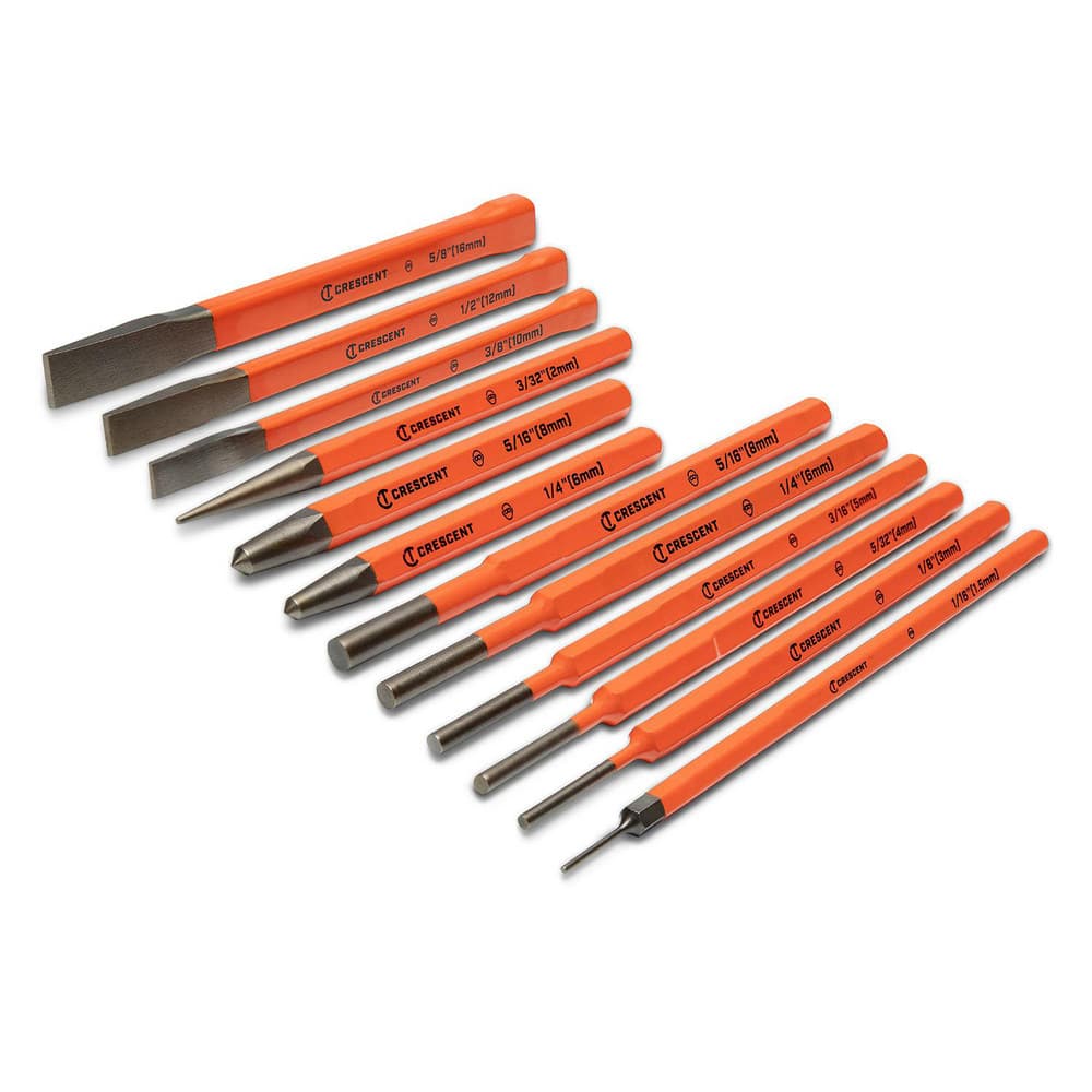 Chisel Sets, Tool Type: Cold Chisel Set, Body Material: Steel, Number of Pieces: 12.000 MPN:CPCCHS12