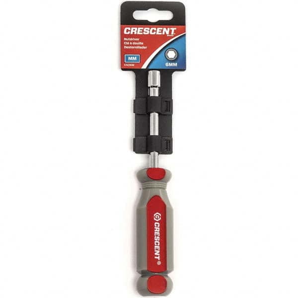 Nut Driver: Solid Shaft, Plastic Handle, 6-3/4