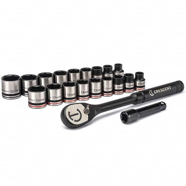 Standard Socket Set: 20 Pc, 3/8