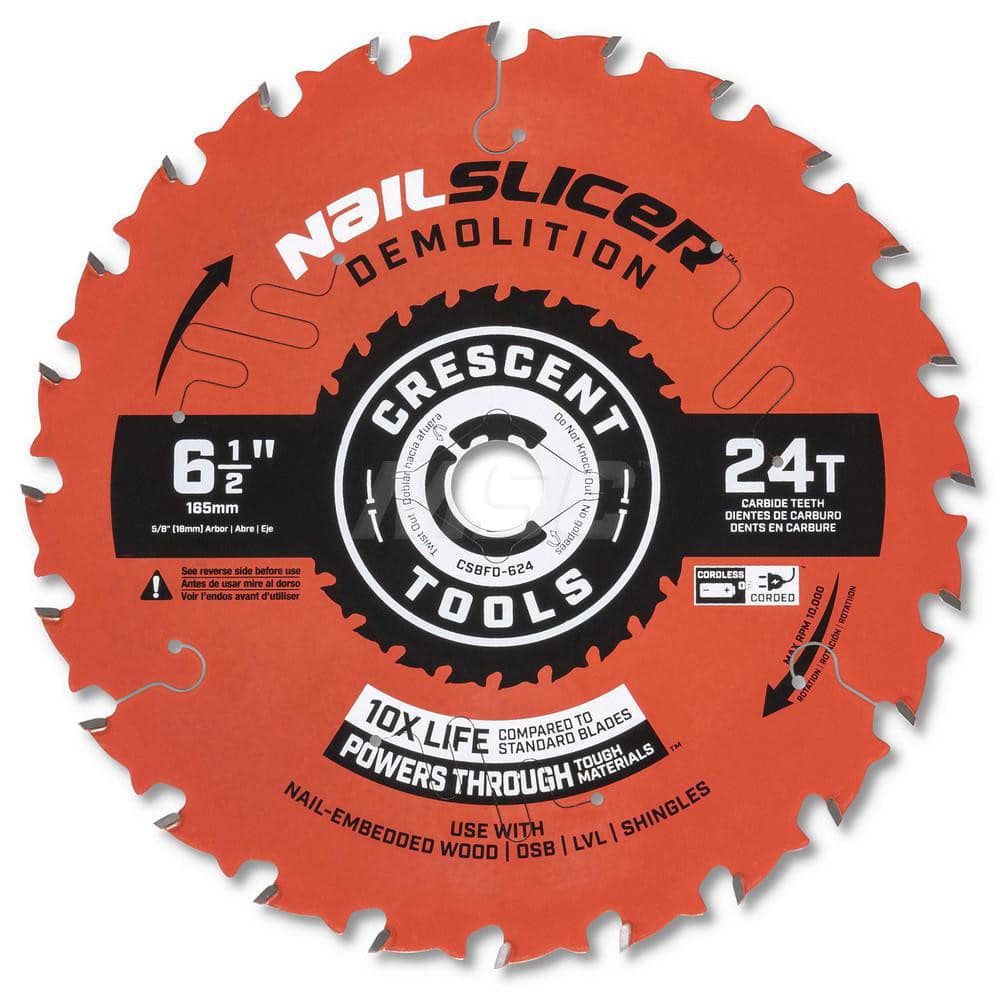 Wet & Dry Cut Saw Blade: 6-1/2