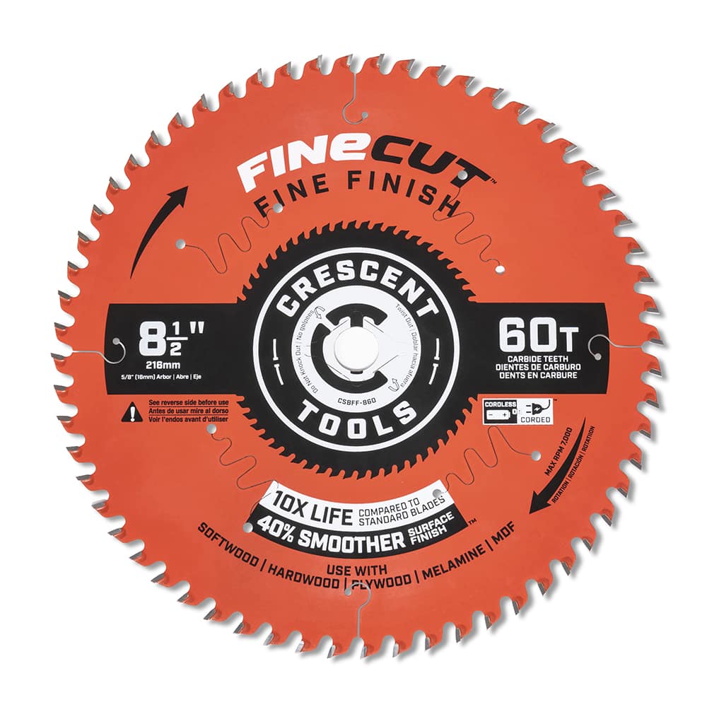 Wet & Dry Cut Saw Blade: 8-1/2