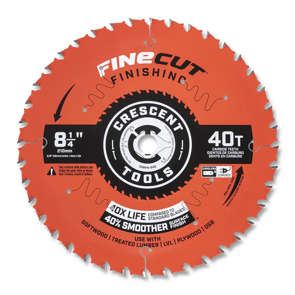 Wet & Dry Cut Saw Blade: 8-1/4